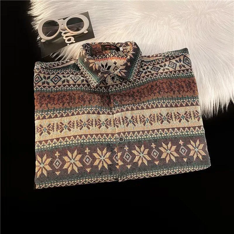 Loose Fit Casual Retro Long Sleeve Shirt