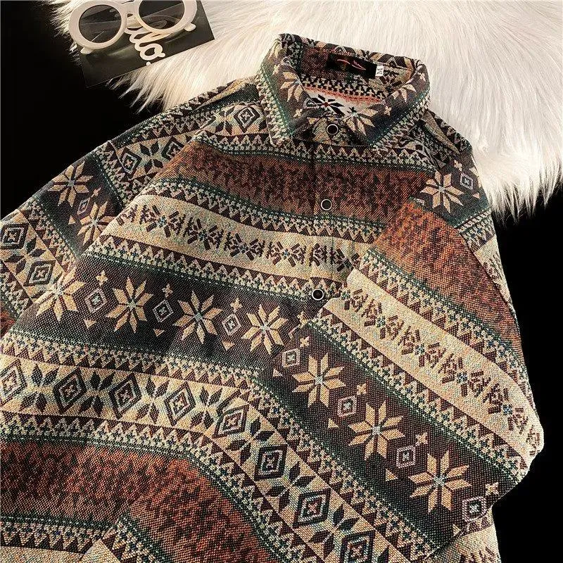 Loose Fit Casual Retro Long Sleeve Shirt