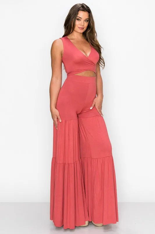 Mele Pants Set in Coral
