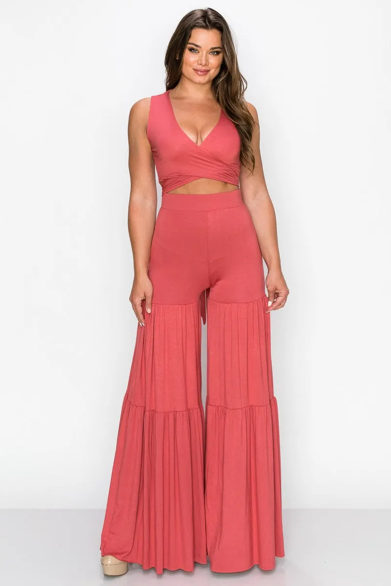 Mele Pants Set in Coral