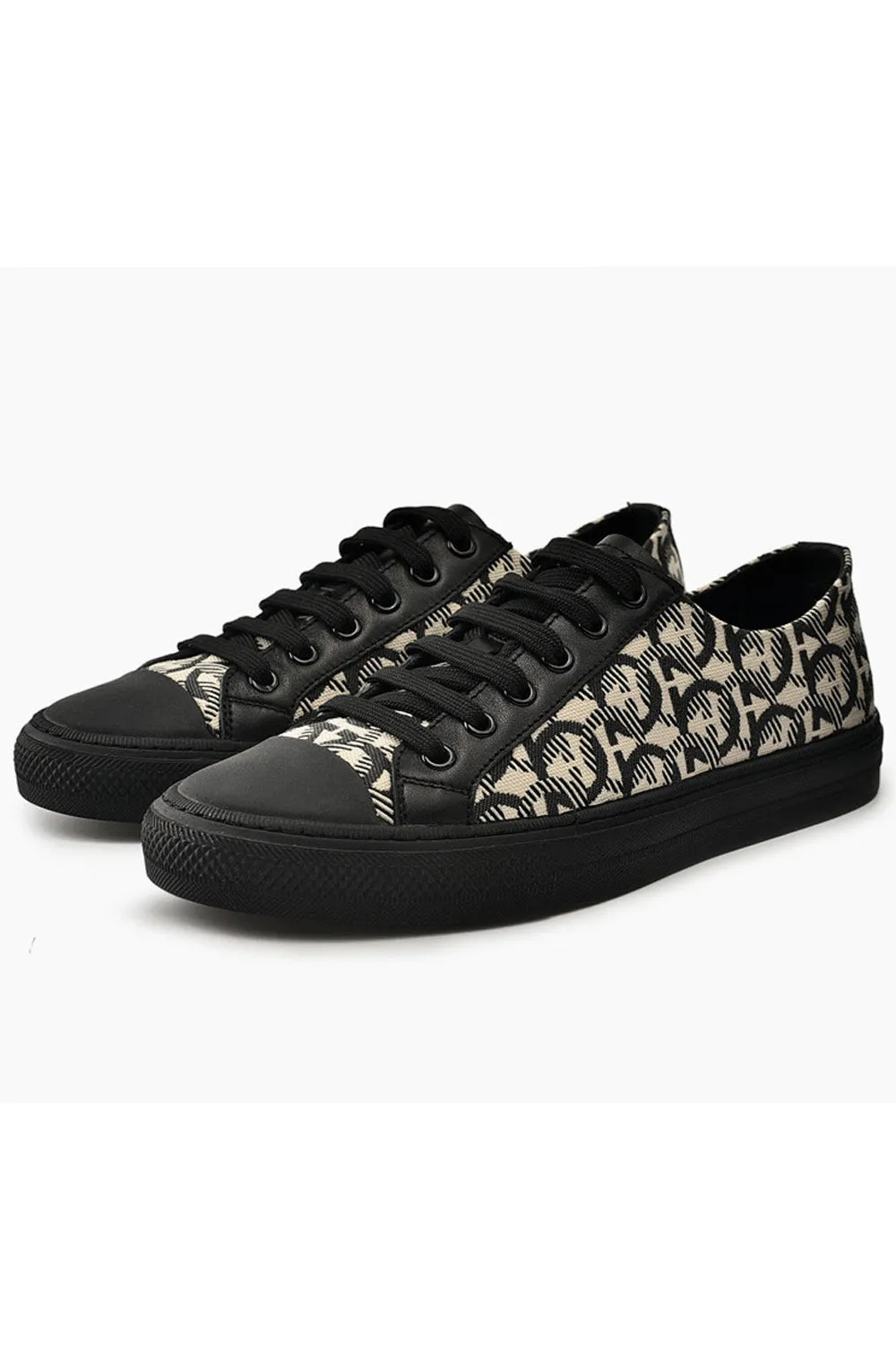 Men Comfortable Inner Collar Flat Rubber Soled Elegent Lattice Pattern Lace Up Casual Sneaker Shoes - MSA105594