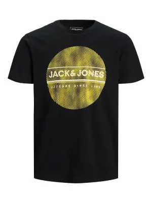 Men J&J Round Tshirt - Black x Yellow