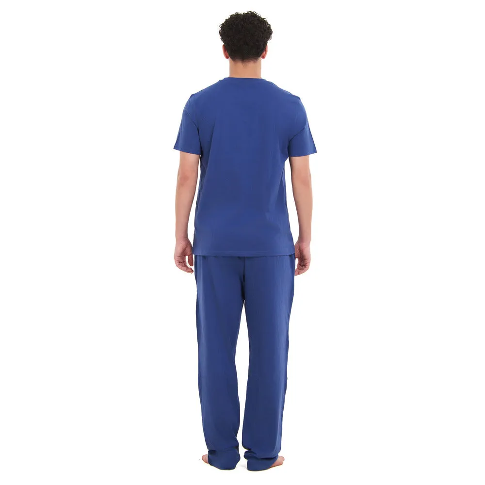 Men summer pajama set  Indigo T-shirt   Pants