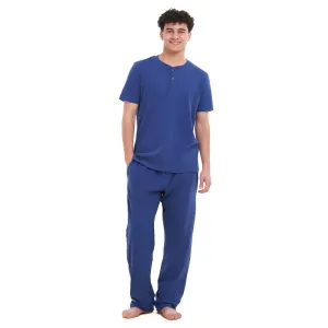 Men summer pajama set  Indigo T-shirt   Pants