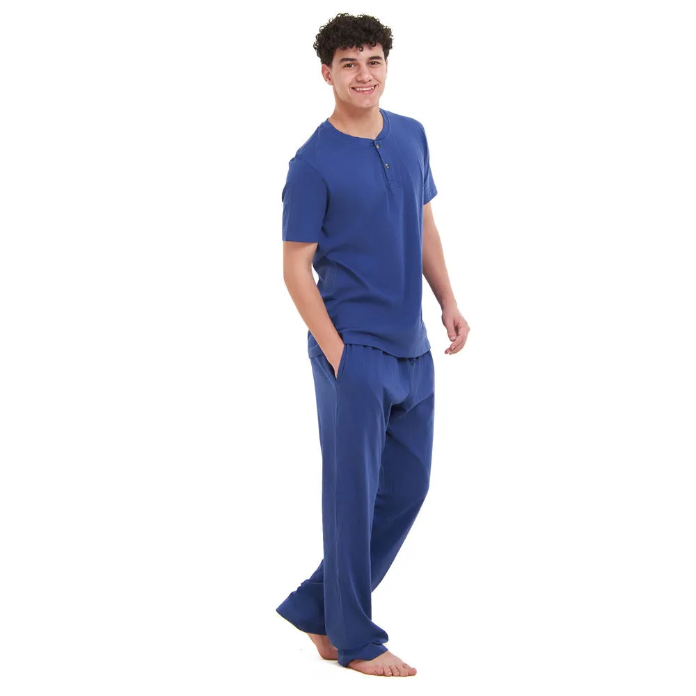 Men summer pajama set  Indigo T-shirt   Pants