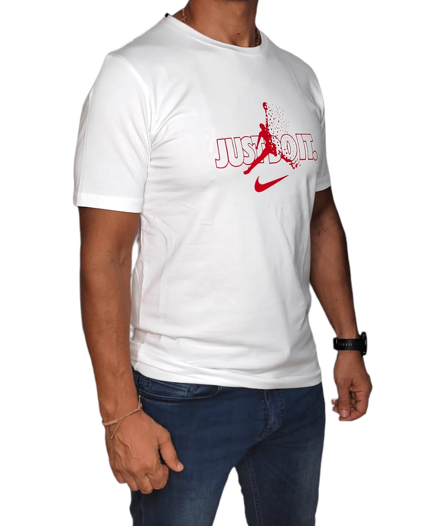 Men Tshirt (local made Nike) - "Just Do It" - White