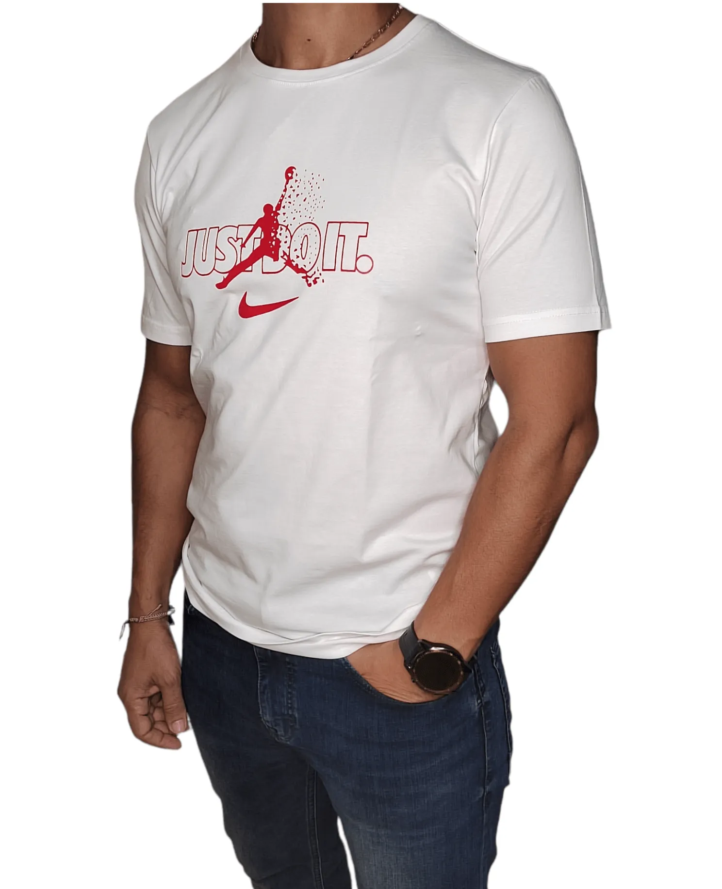 Men Tshirt (local made Nike) - "Just Do It" - White