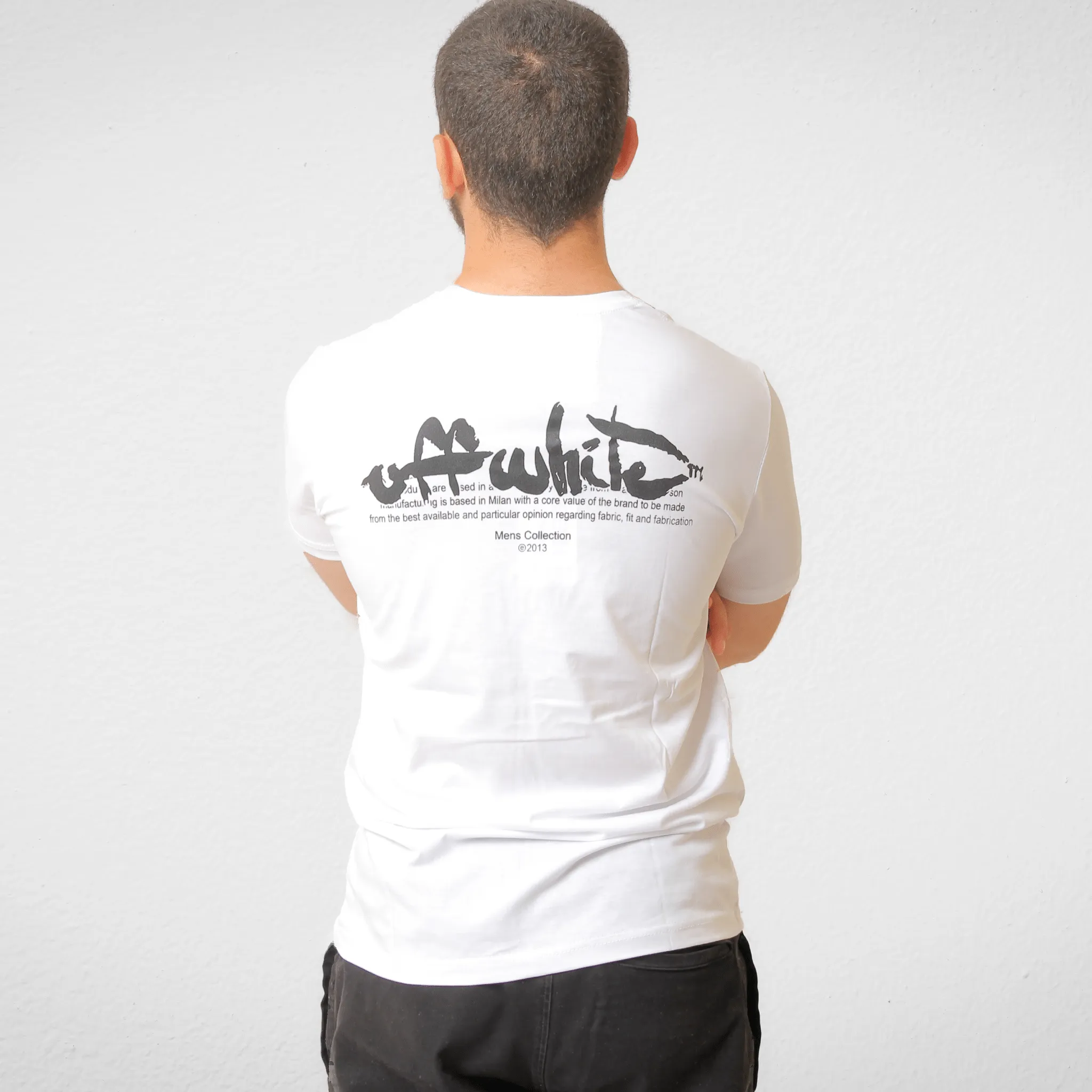 Men Tshirt - (تصنيع محلي) - White (off-white text)