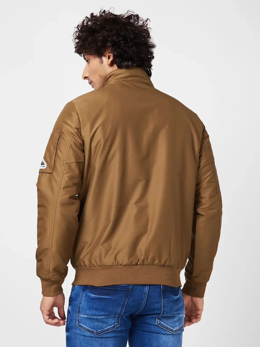 Men'S Bomber Jacket With Diy Velcro Badges