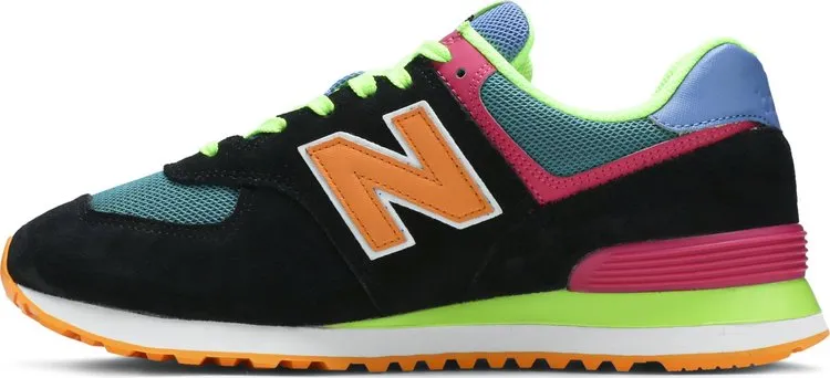 New Balance 574 'Black Energy Lime' sneakers, black