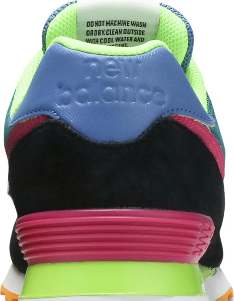 New Balance 574 'Black Energy Lime' sneakers, black