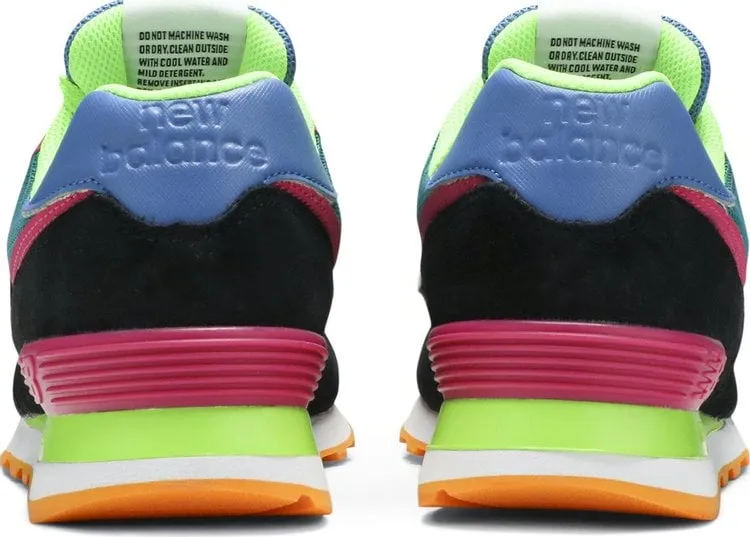 New Balance 574 'Black Energy Lime' sneakers, black