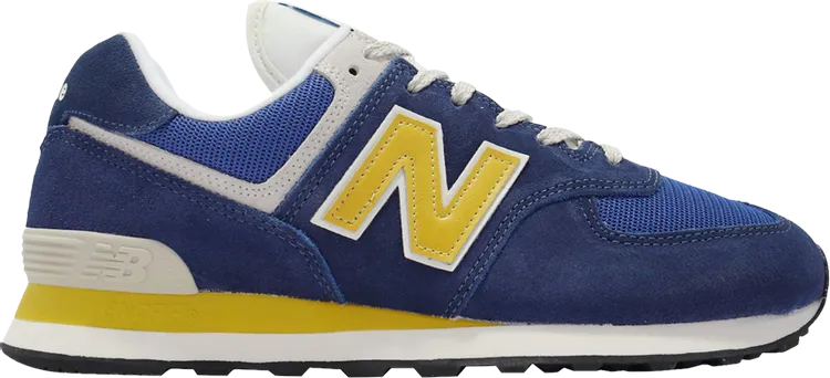 New Balance 574 sneakers, blue/white/yellow