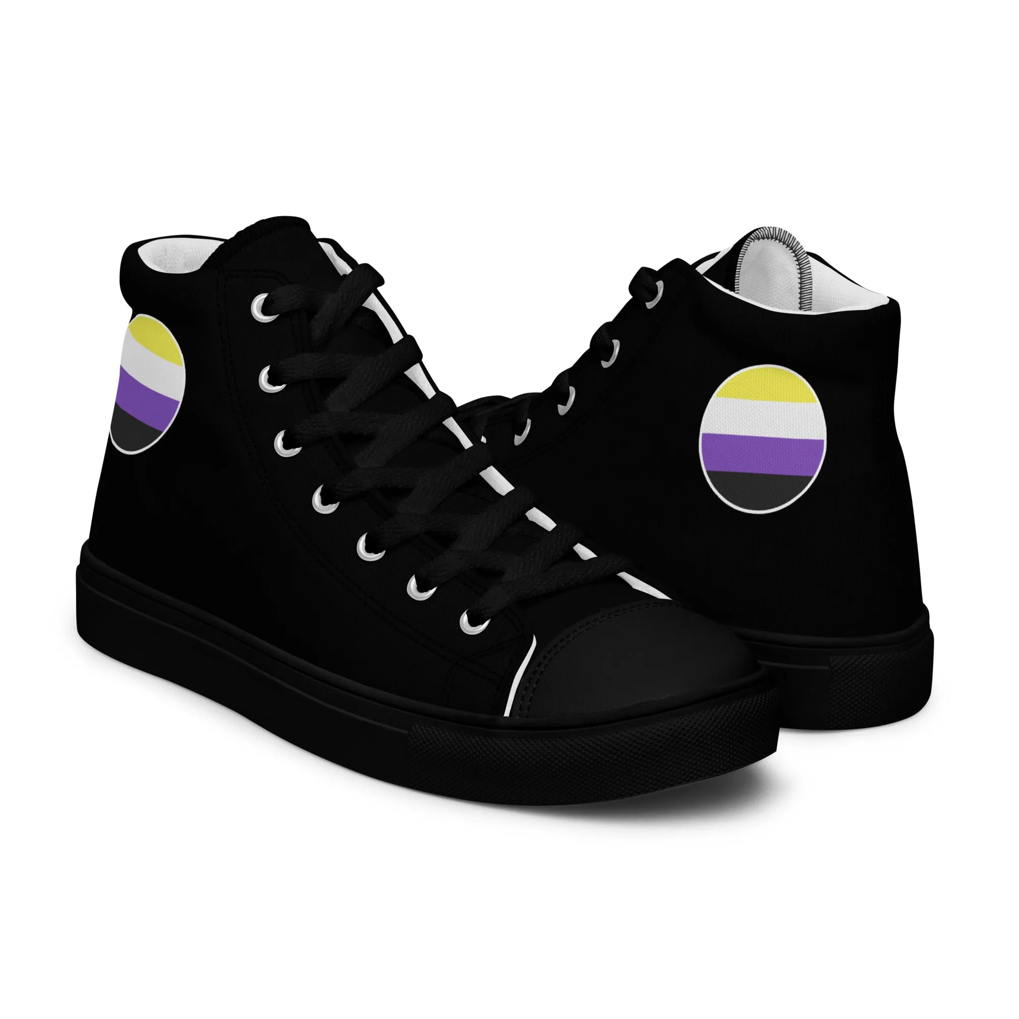 Nonbinary Enby Men’s High Top Canvas Athletic Shoes