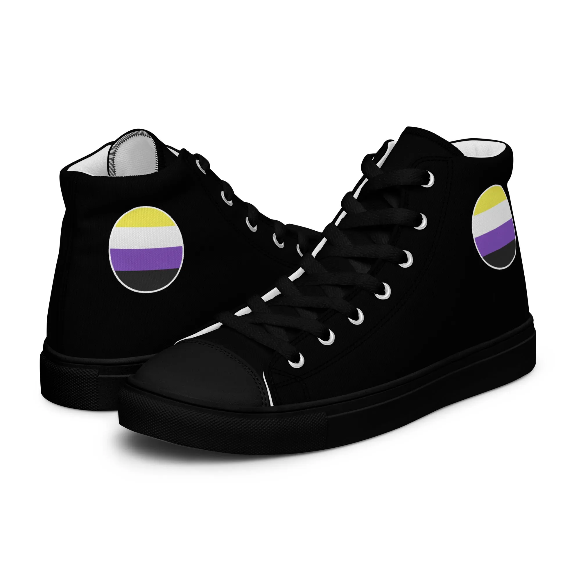 Nonbinary Enby Men’s High Top Canvas Athletic Shoes