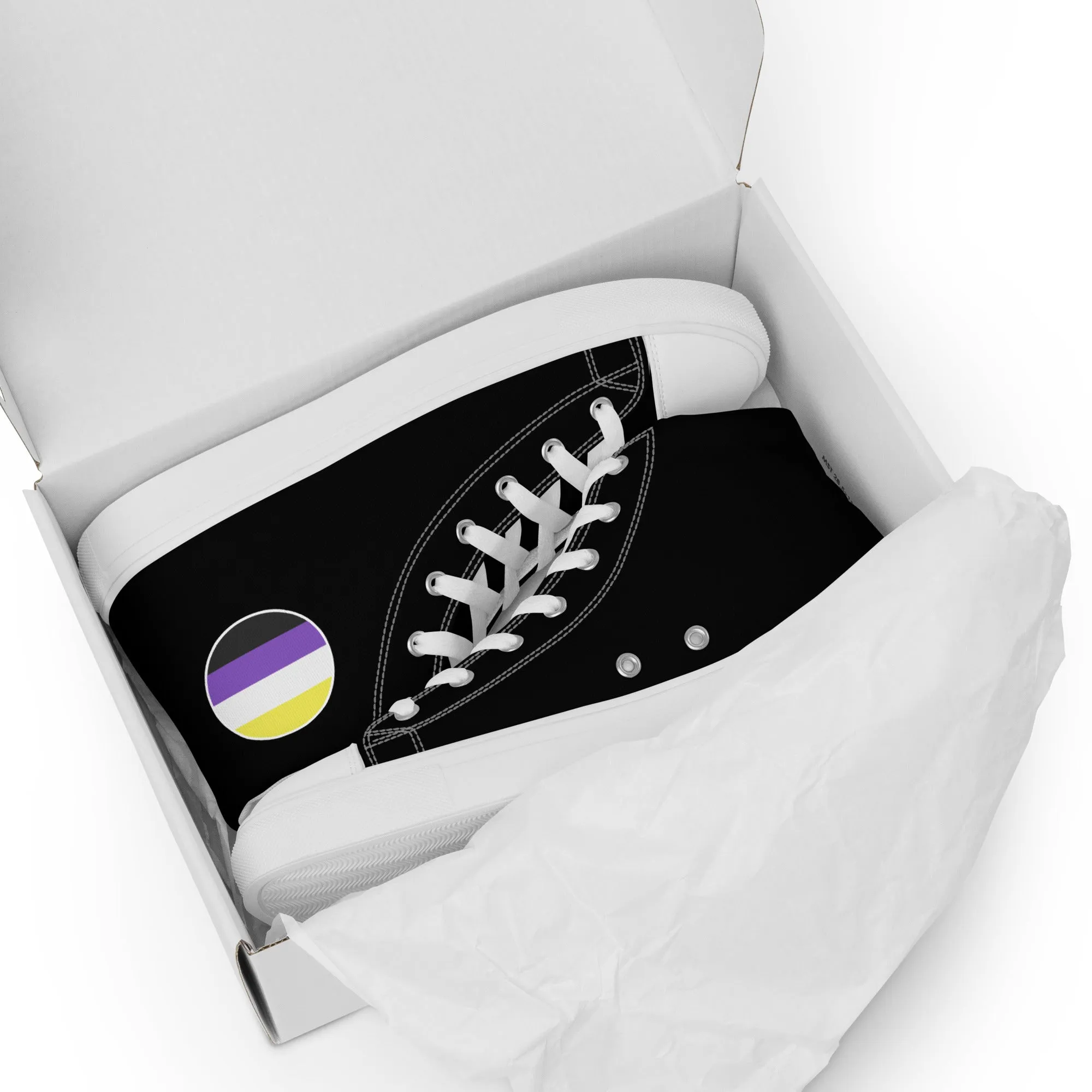 Nonbinary Enby Men’s High Top Canvas Athletic Shoes