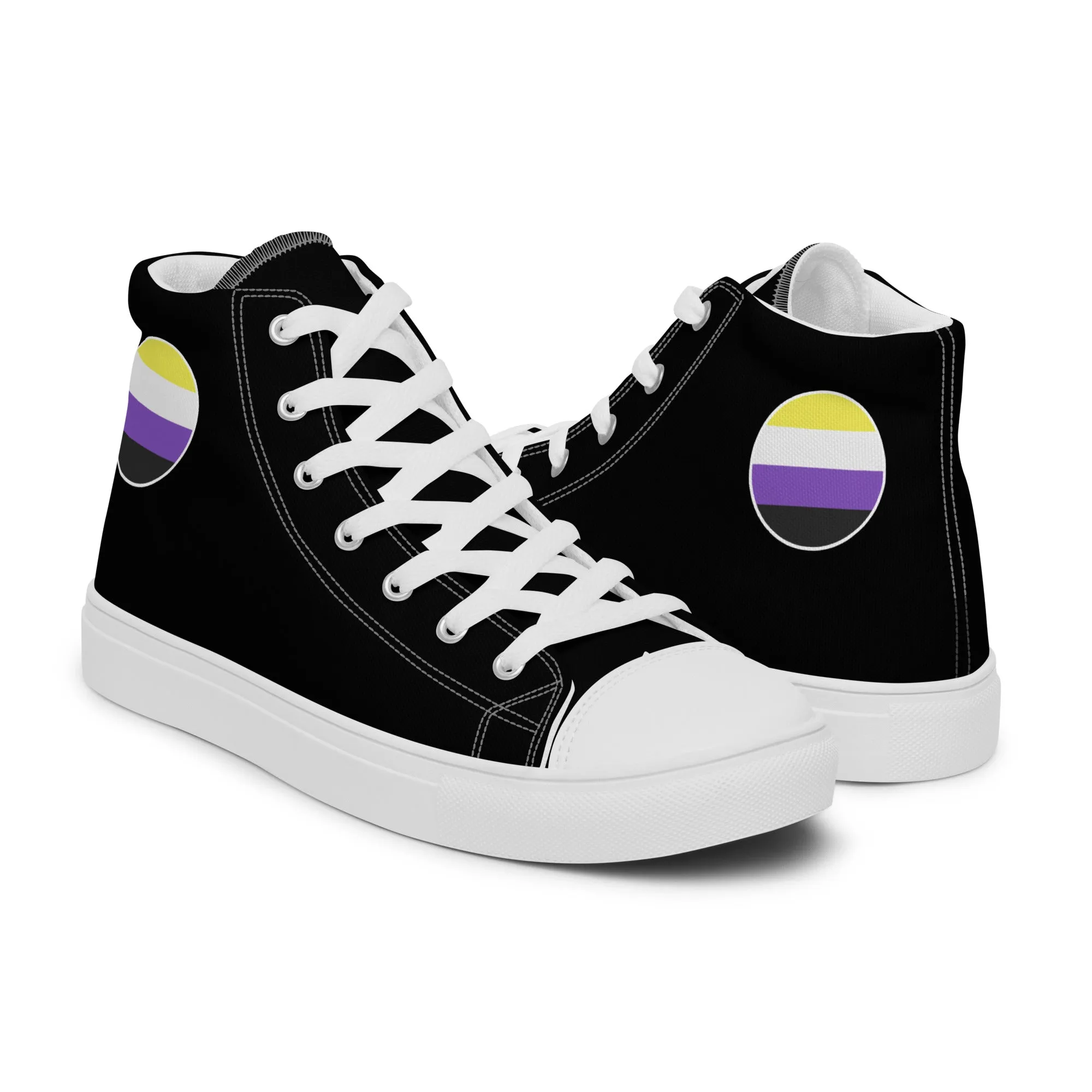 Nonbinary Enby Men’s High Top Canvas Athletic Shoes