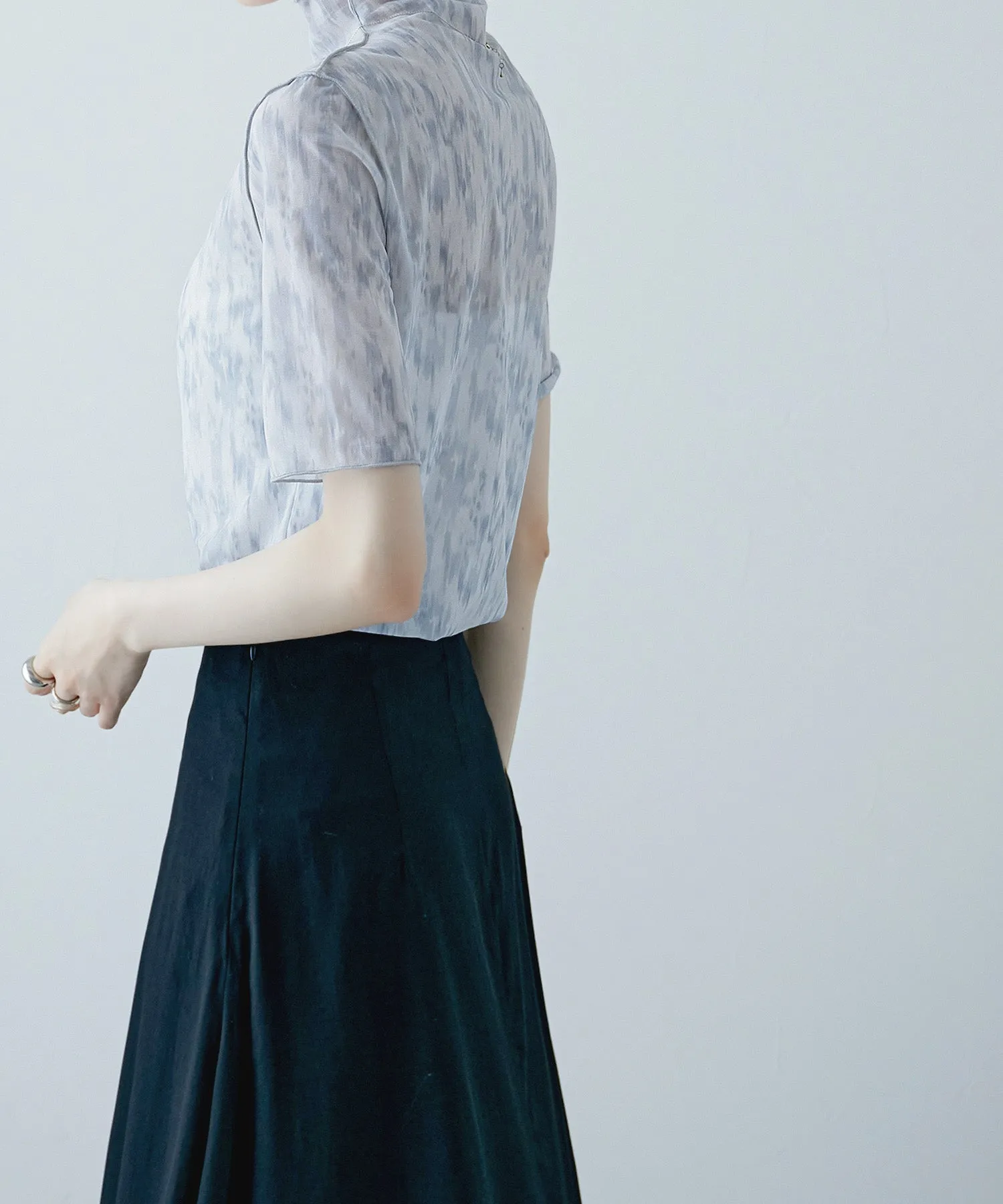 Nuance print sheer tops