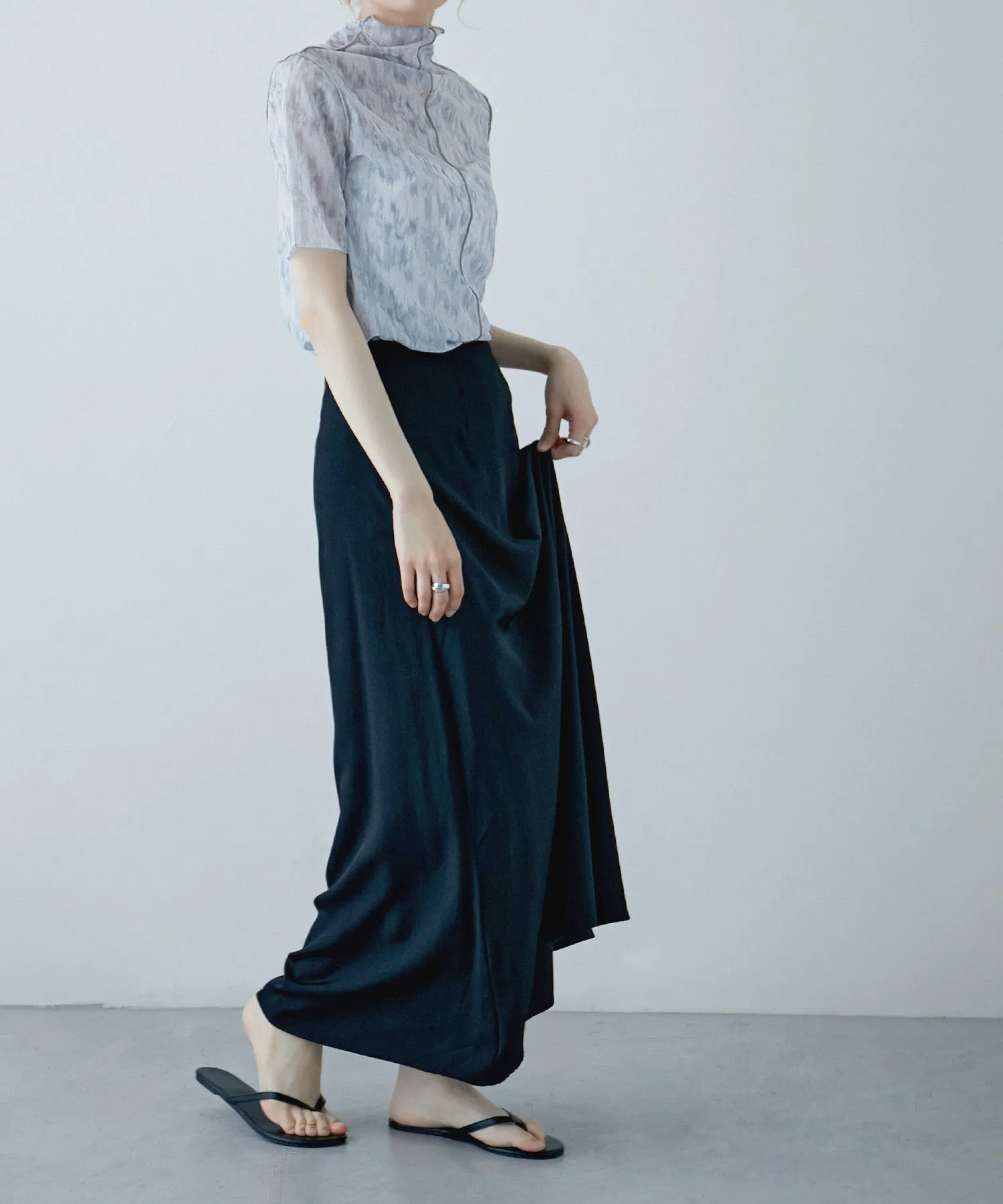 Nuance print sheer tops