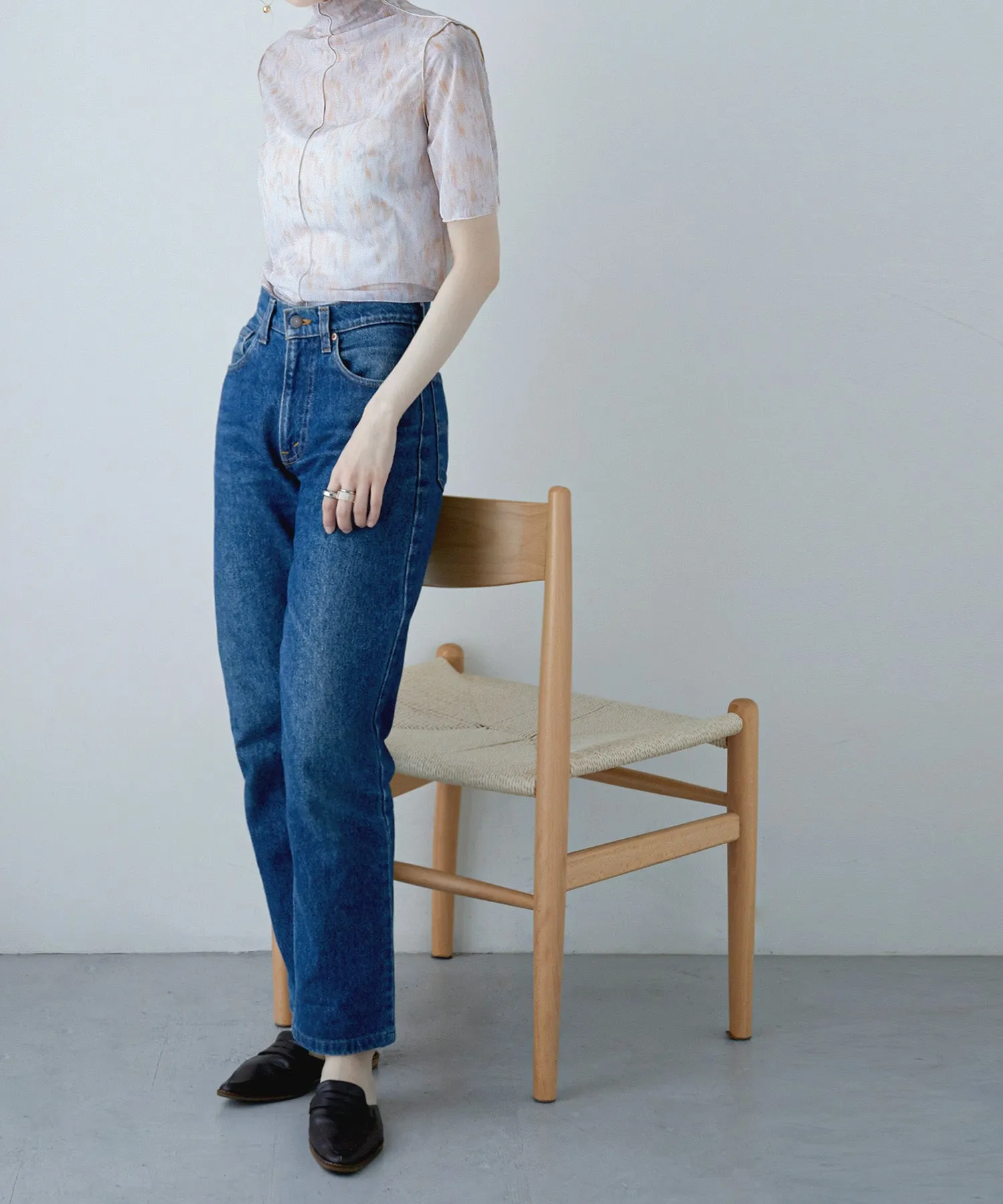 Nuance print sheer tops