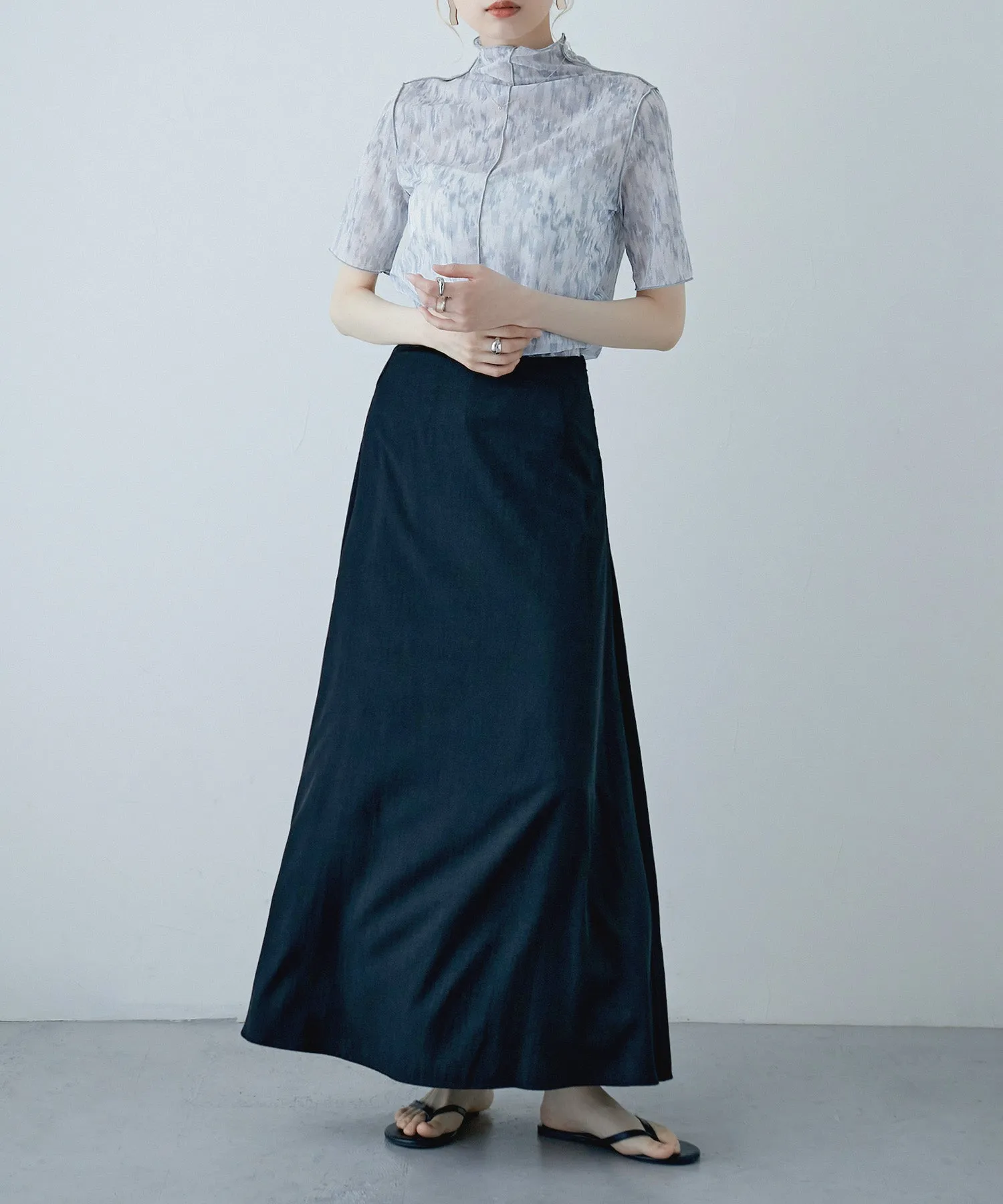 Nuance print sheer tops