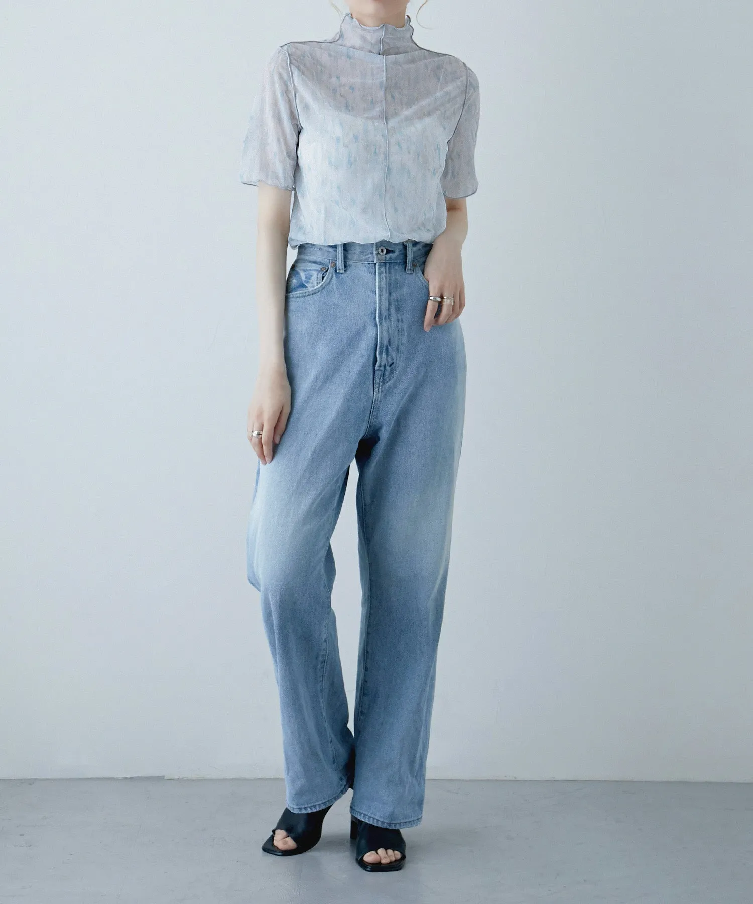 Nuance print sheer tops