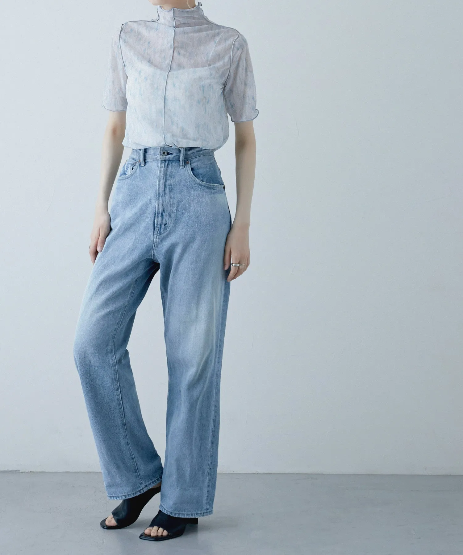 Nuance print sheer tops