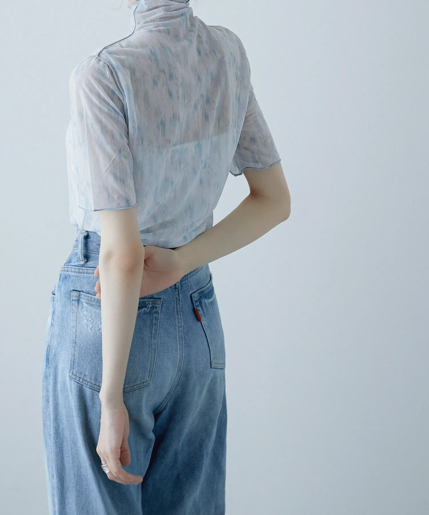Nuance print sheer tops