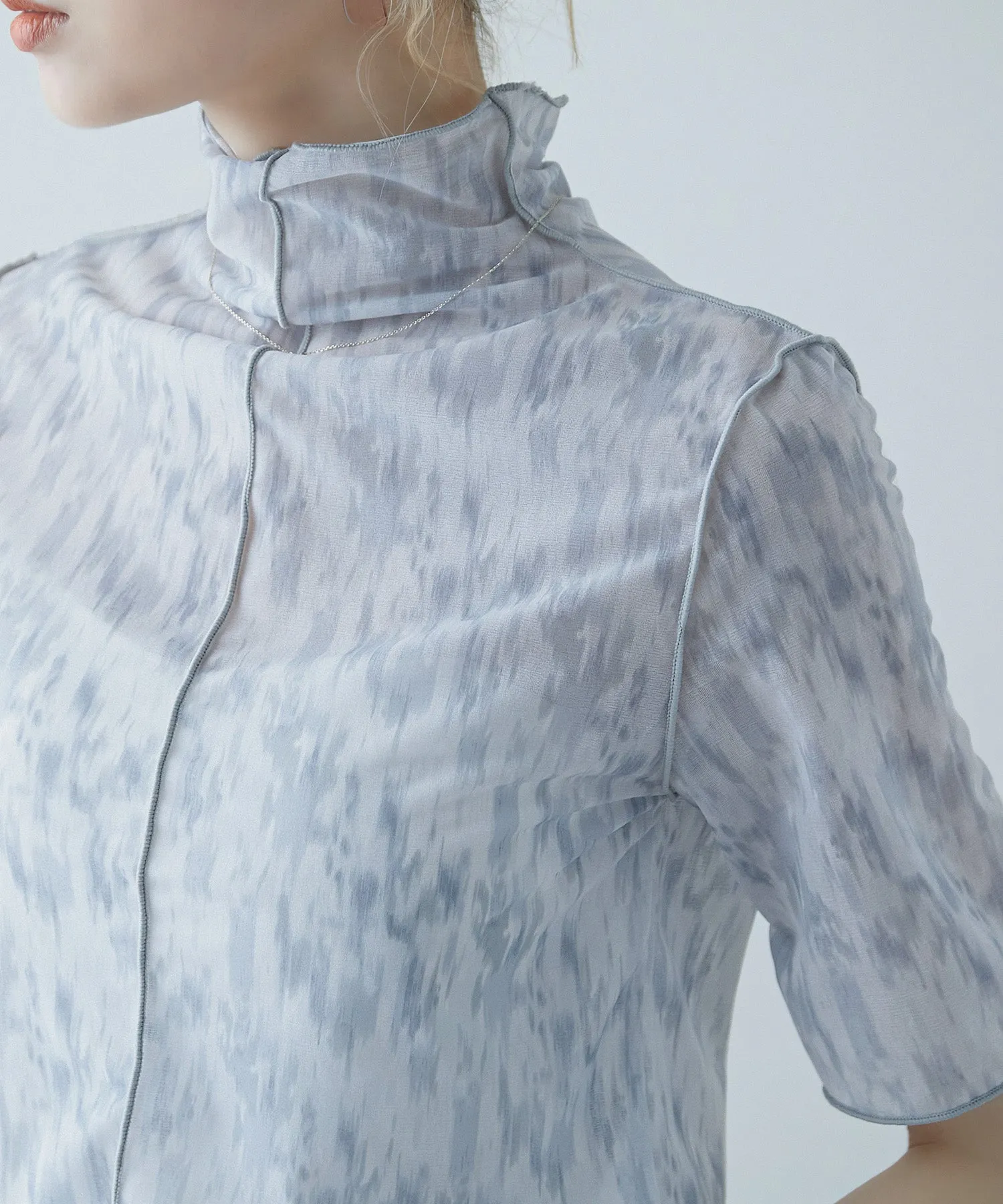 Nuance print sheer tops
