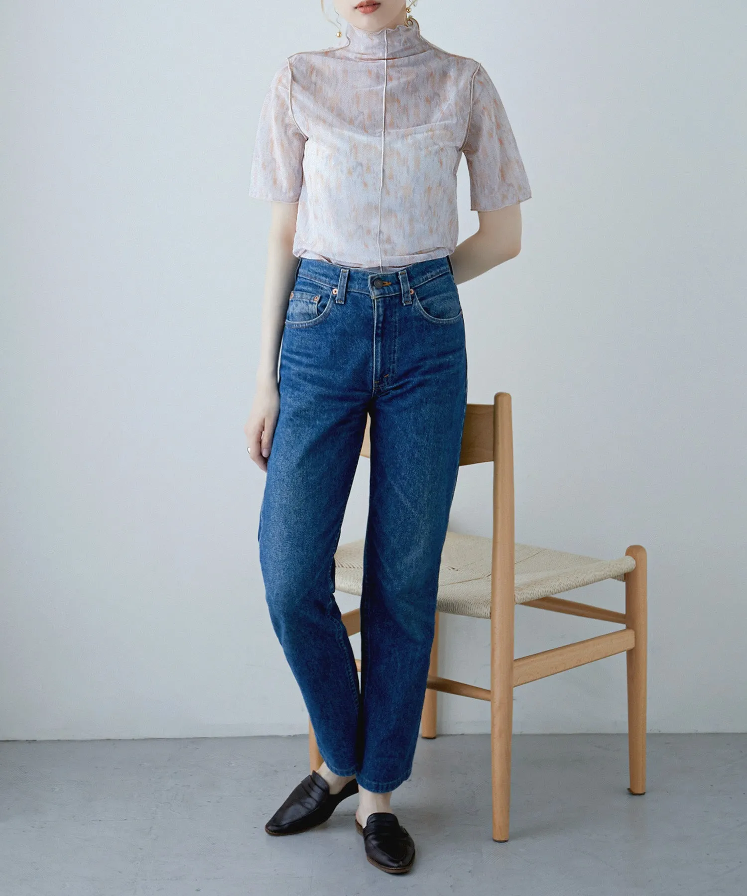 Nuance print sheer tops