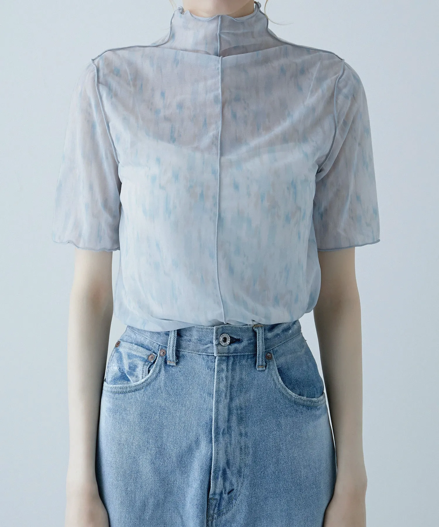 Nuance print sheer tops