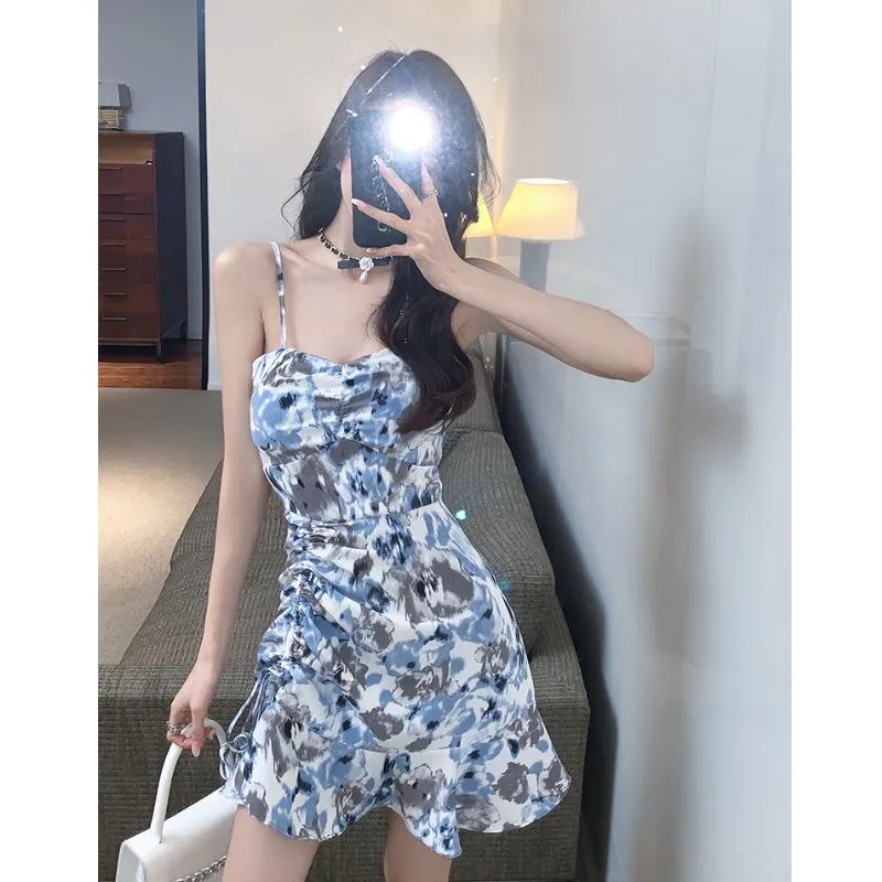 Oil Painting Petite Floral Print French Style Dress