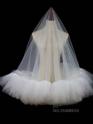 One Tier Ivory Tulle Wedding Veils ALC020