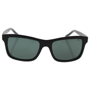 Polo Ralph Lauren Men's 0PH4095 Square Sunglasses, Matte Black,Green,Black & Matte Grey, 57 mm