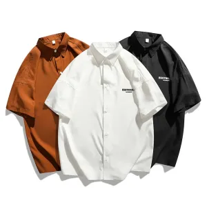 Silky Elasticity Versatile Street Style Short Sleeve Shirt