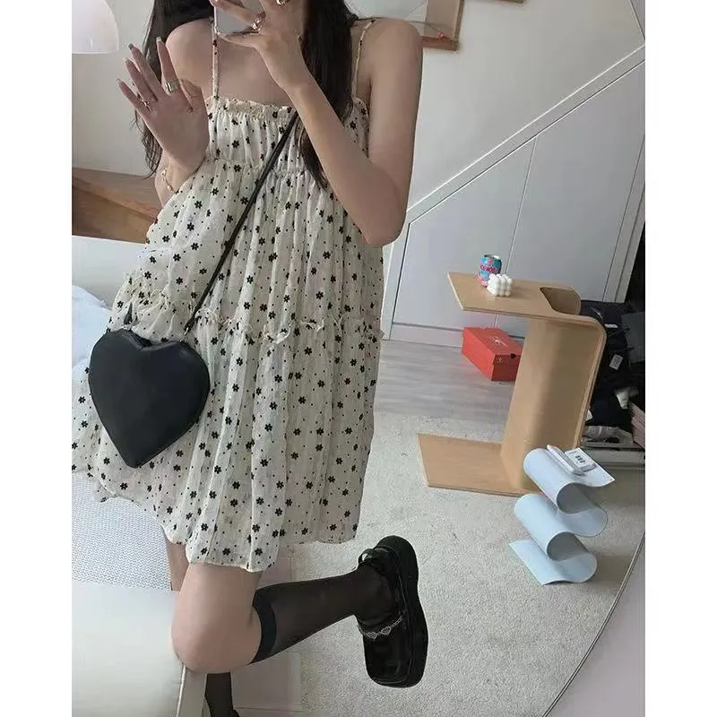 Slimming Petite Loose Fit Floral Print Super Fairy Dress
