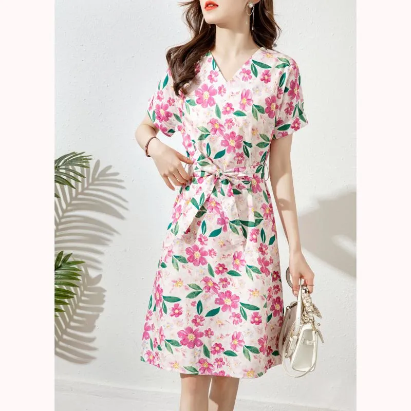 Slimming Print Pastoral Pure Cotton Dress