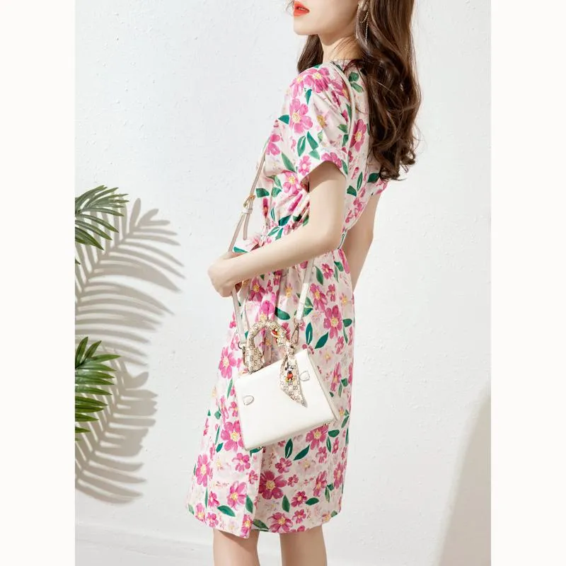 Slimming Print Pastoral Pure Cotton Dress