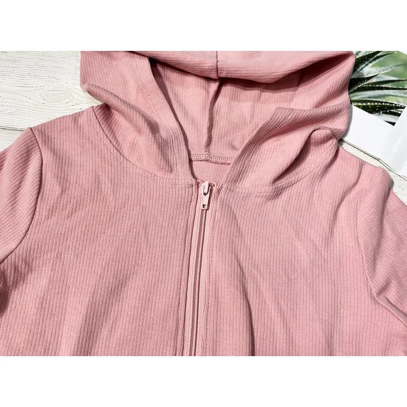Sports Ultra-Short Pit Strip Tight-Fitting All Cotton Solid Color Pilling No Traces With A Hat Sports Jacket