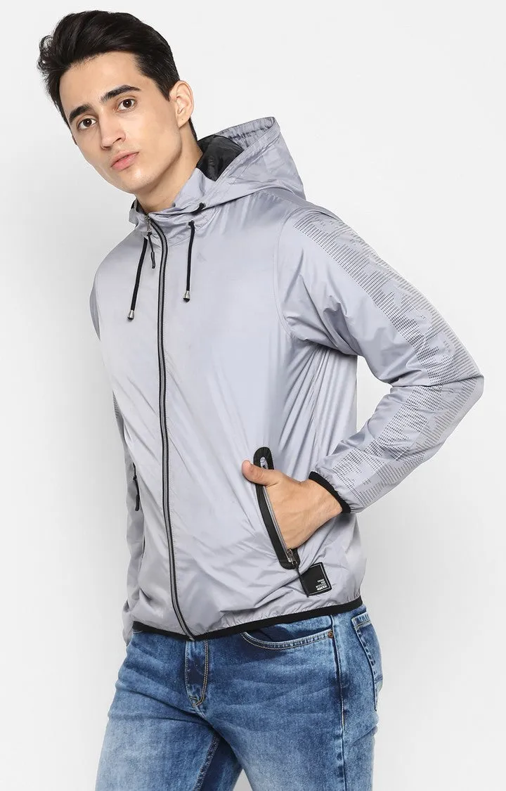Spykar Men Light Grey Solid Shoe Liners Activewear Jacket
