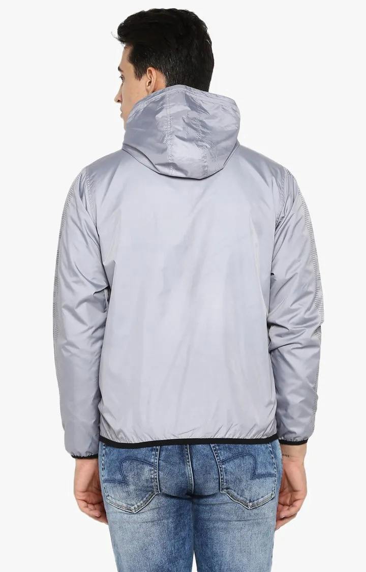 Spykar Men Light Grey Solid Shoe Liners Activewear Jacket