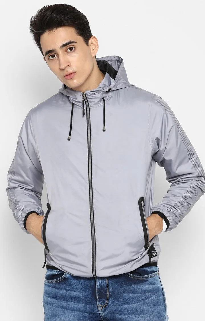 Spykar Men Light Grey Solid Shoe Liners Activewear Jacket