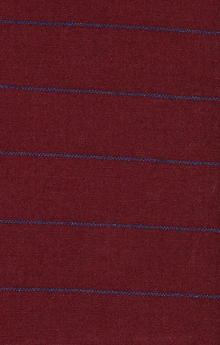 Spykar Men Maroon Striped Casual Shirt