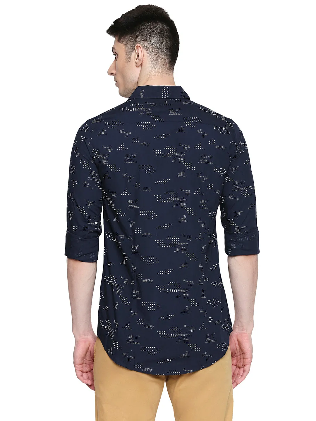 Spykar Regular Fit Men Cotton Blue Shirt