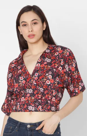 Spykar Slim Fit Floral Cotton Women Top