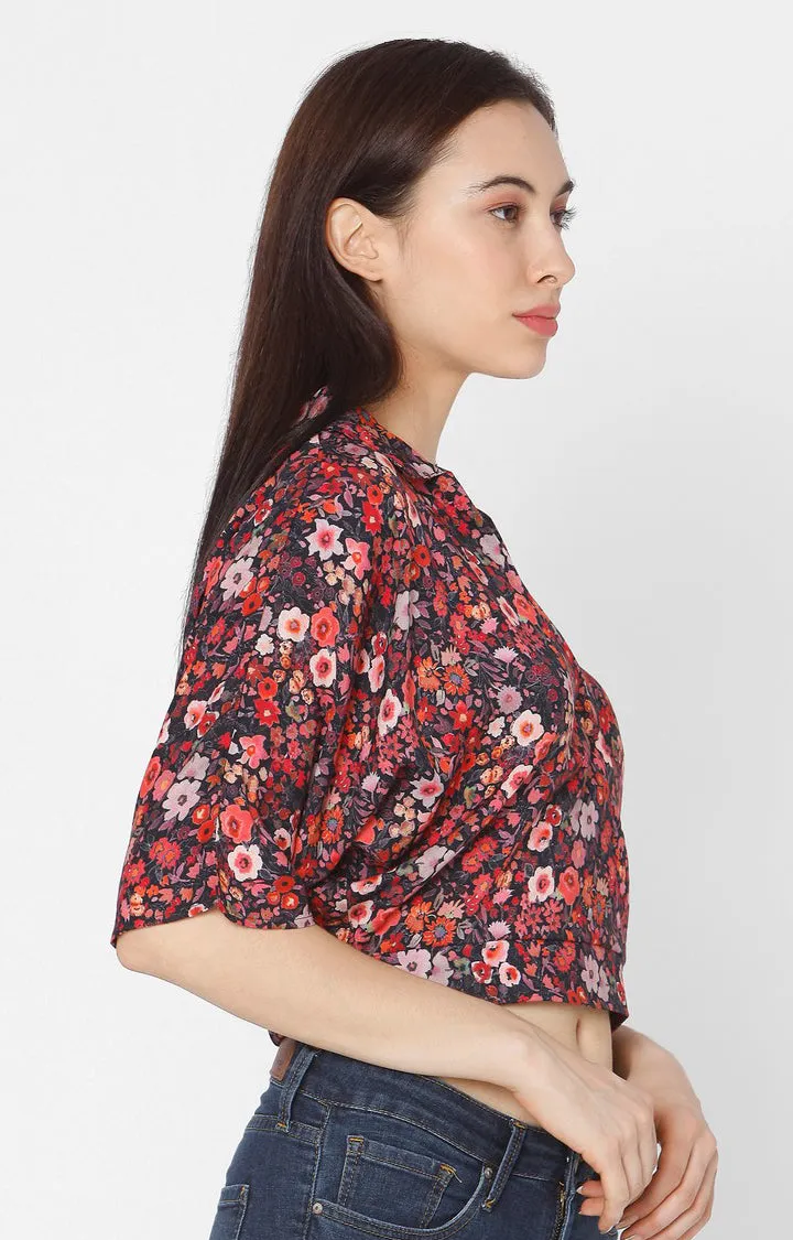 Spykar Slim Fit Floral Cotton Women Top
