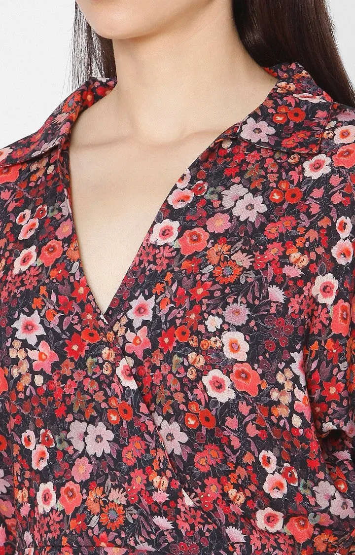 Spykar Slim Fit Floral Cotton Women Top
