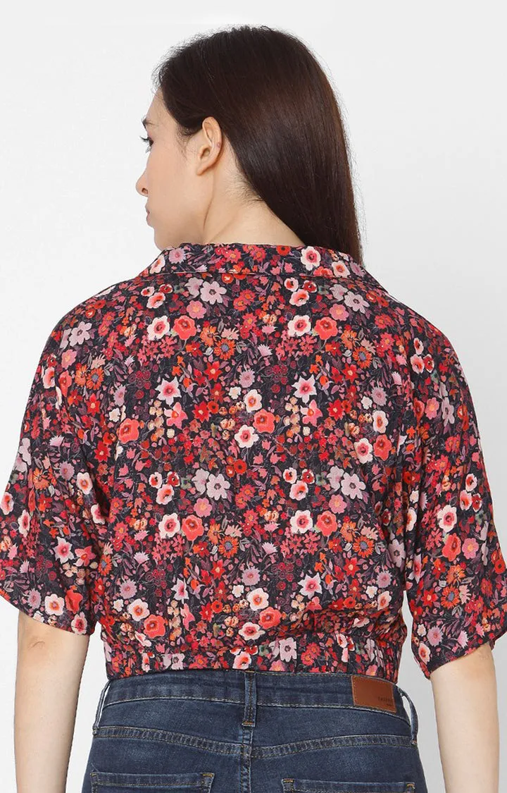 Spykar Slim Fit Floral Cotton Women Top