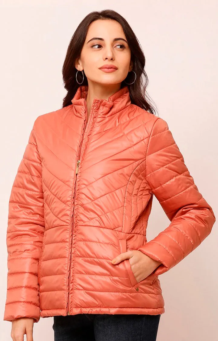 Spykar Women Orange Solid Front Open Jacket