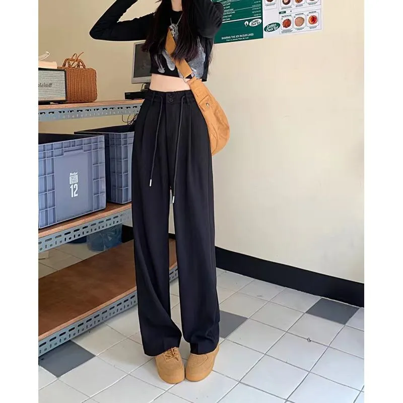 Straight Plus Loose Fit Slimming Wide-Leg Pants